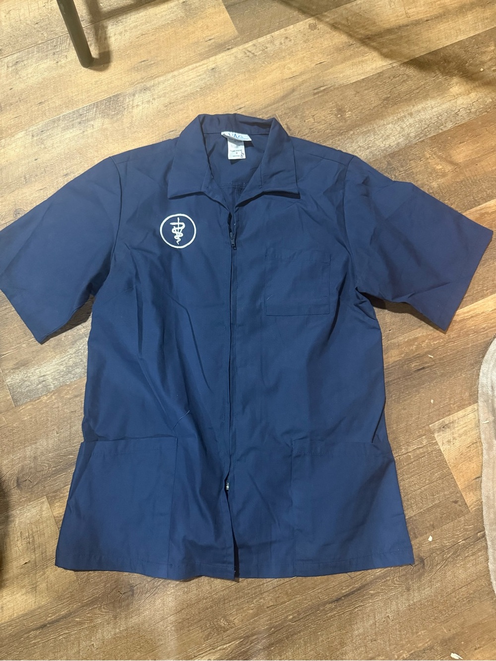 Veterinary Apparel Co., Navy Medical Scrub Jacket with Caduceus